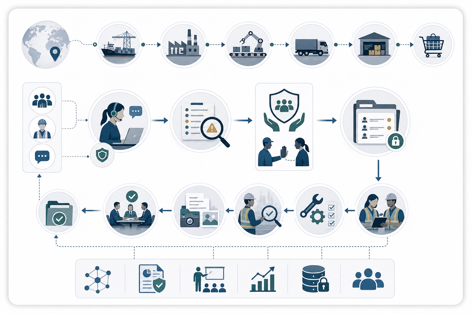 Supply chain due diligence and grievance card visual